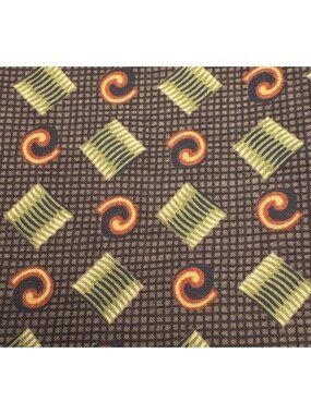 Brown Geometric Cotton Fabric Fat Quarter 18x22" Patterned Craft Material